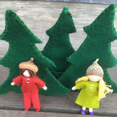 Littles in Evergreen Tree Pouch